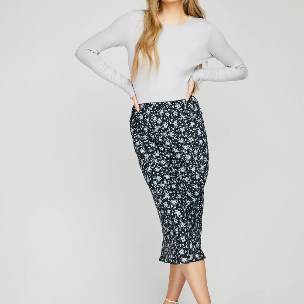Gentle Fawn Florentine Floral Black Midi Skirt